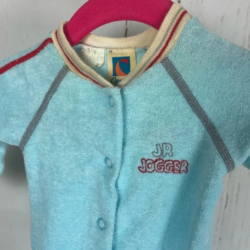 Vintage 1970s Carter’s terry cloth baby footie bodysuit newborn